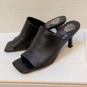 Vince Camuto Arlinala Black Leather Mules
